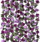 9 Pack 72 FT Artificial Spring Flower Garland, Fake Purple Roses Vines Silk Flowers Faux Plastic Outdoor Hanging Floral Ivy Garland Decoration